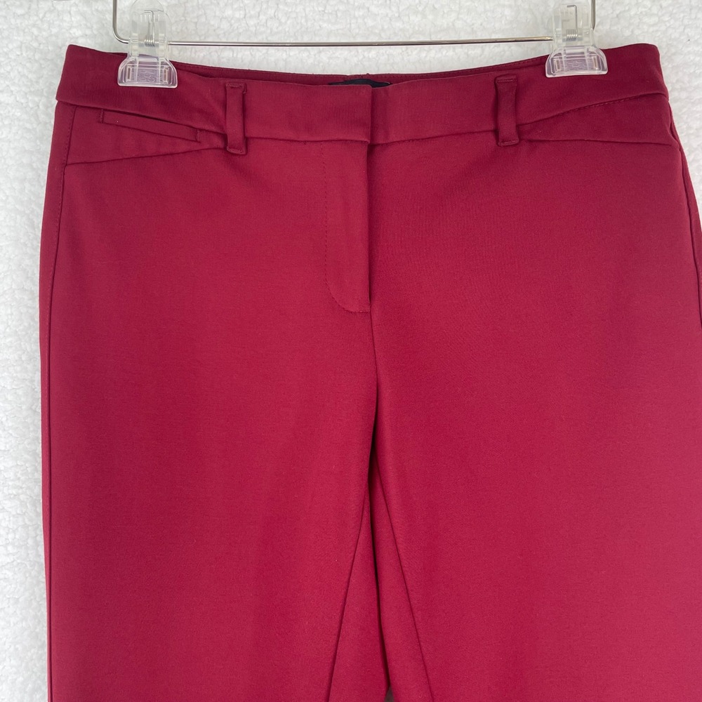 White House Black Market The Slim Ankle Pants Dark Red Burgundy Stretch Size 8
